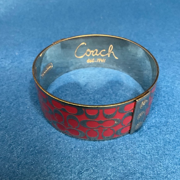 Coach Jewelry - Coach Signature Logo Pink Gold Tone Metal Bangle Bracelet.